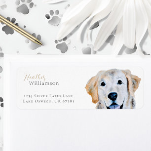 Watercolor Golden Retriever Dog