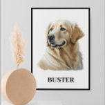 Watercolor Golden RetrieverPortrait Personalized   Poster<br><div class="desc">This design may be personalized by choosing the Edit Design option. You may also transfer onto other items. Contact me at colorflowcreations@gmail.com or use the chat option at the top of the page if you wish to have this design on another product or need assistance with this design. See more...</div>