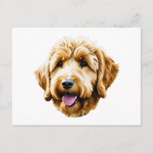 Watercolor Goldendoodle Postcard