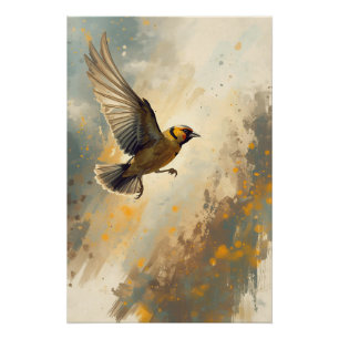 Watercolor Goldfinch – Elegant Bird Nature Poster