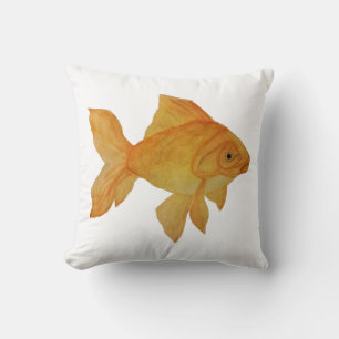 Watercolor Goldfish Throw Pillow
