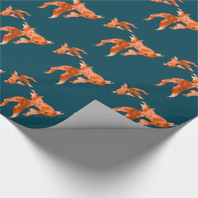 watercolor goldfish wrapping paper (Corner)