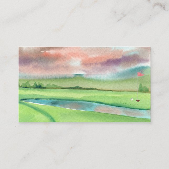 Watercolor Golf Business Card (Front)