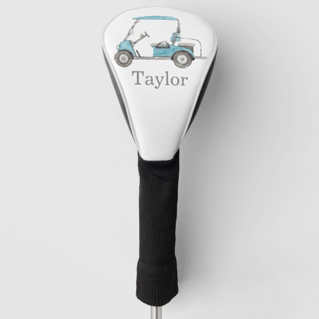 Watercolor Golf Cart Golf Head Cover (Front)