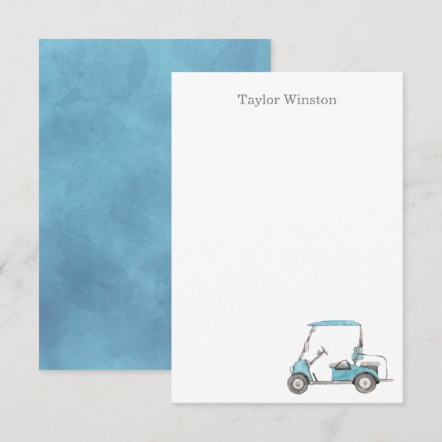 Watercolor Golf Cart Thank You Card (Front/Back)