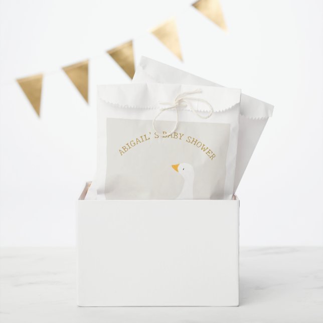 Watercolor Goose Duck Wildflower Baby Shower  Favour Bag (Party)