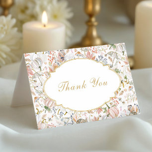 Watercolor Goose Pumpkin Autumn Harvest Thank You Card
