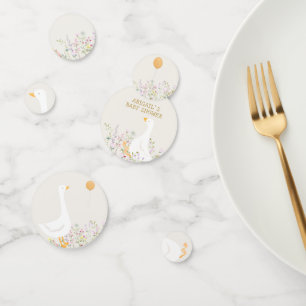 Watercolor Goose Wildflower Twins Baby Shower Confetti