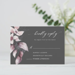 watercolor gorgeous fall floral RSVP card