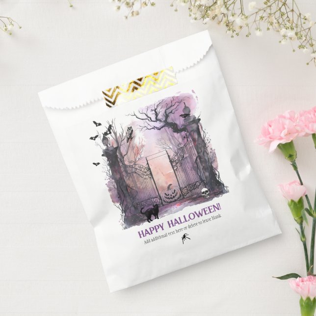Watercolor Gothic Gate Entrance Halloween Party Favour Bag (Sealed)