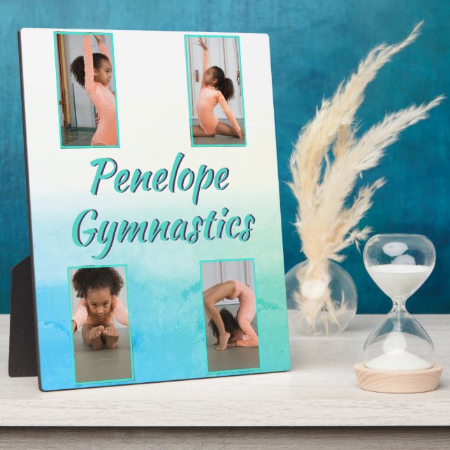 Watercolor Gradient Custom Name, Sport & Photo   Plaque (Side)
