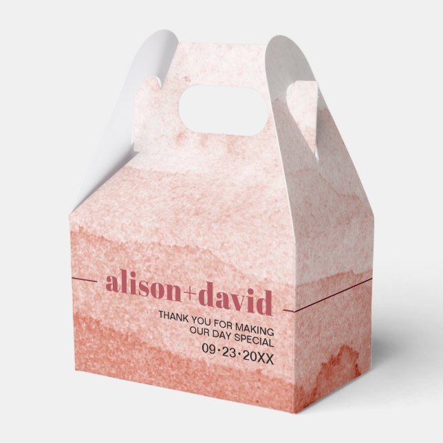 Watercolor gradient Japandi Thank You wedding Favor Box (Front Side)