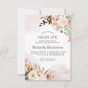 Watercolor Graduation 2024 Botanical Grad Party Invitation