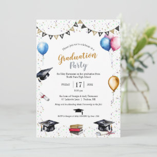 Watercolor Graduation Party Announcement