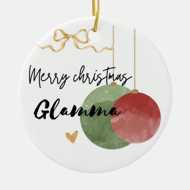 Watercolor grandma  ceramic ornament (Front)