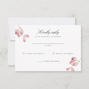 Watercolor Grape Vine Wedding RSVP Card