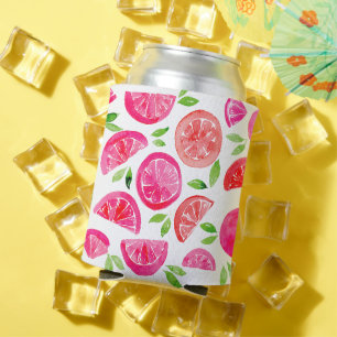 Watercolor  grapefruit can cooler