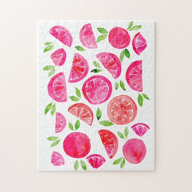Watercolor  grapefruit jigsaw puzzle (Vertical)