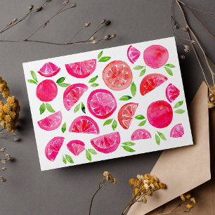 Watercolor grapefruit postcard