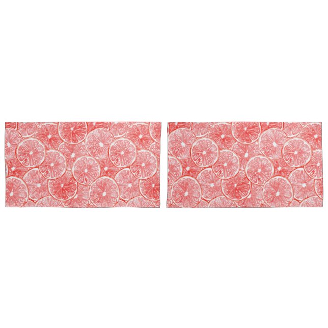 Watercolor grapefruit slices pattern pillowcase (Front-Set)