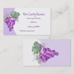 Watercolor Grapes Wine Country Tours or Vineyard  Business Card