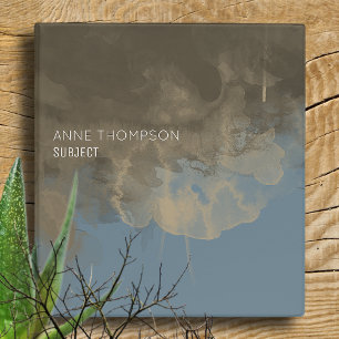 Watercolor Gray Dusty Blue Binder