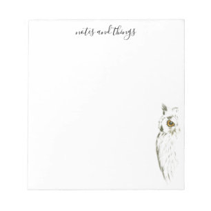 Watercolor Gray Owl Notepad