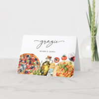 Watercolor Grazie Pasta Italian Food