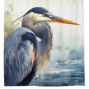 Watercolor Great Blue Heron Bird