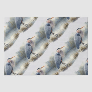 Watercolor Great Blue Heron Bird Wildlife Nature  Tissue Paper