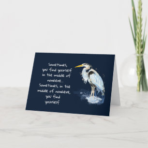 Watercolor Great Blue Heron Inspirational Quote Holiday Card