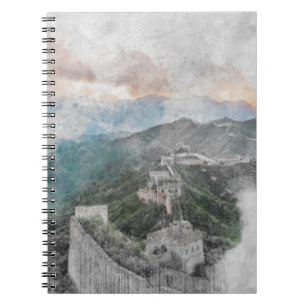 Watercolor great wall of china notebook