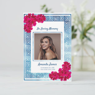 Watercolor Grecian Elegance Memorial Funeral Thank You Card