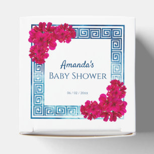Watercolor Grecian Elegance + Pink Baby Shower Favor Box
