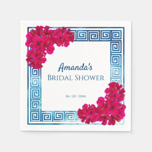 Watercolor Grecian Elegance + Pink Bridal Shower Napkin