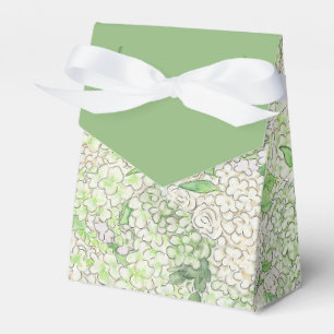 Watercolor Green and White Hydrangea Crest Favor Box