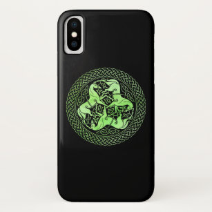 Watercolor Green Celtic Knot Ring with Horses Case-Mate iPhone Case