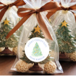 Watercolor Green Christmas Tree Grandmillennial Classic Round Sticker<br><div class="desc">PreppyPrint.com - Celebrate Christmas in style! Add your personalized touch! Transfer this design onto the products of your choice too! Please visit my designer store,  PreppyPrint.com,  for coordinating items.</div>