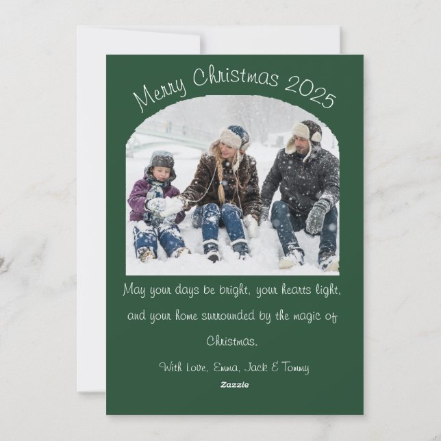 Watercolor Green Christmas Tree Winter Holiday (Back)