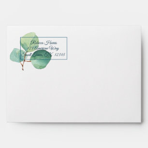 Watercolor Green Eucalyptus Envelope