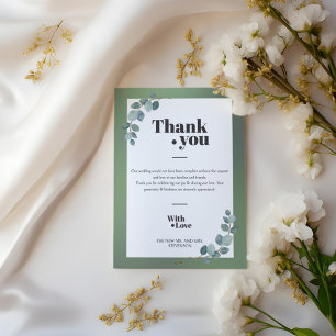 Watercolor Green Eucalyptus  Thank You Card
