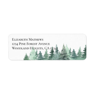 Watercolor Green Forest Adresse de retour