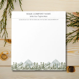 Watercolor Green Forest Nature Outdoor Business Notepad