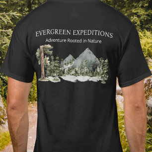 Watercolor Green Forest Personalized Business T-Shirt