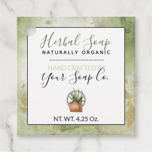 Watercolor Green & Gold Handmade Soap Hang Tags