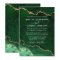 Watercolor Green Gold Marble Agate Geode Wedding