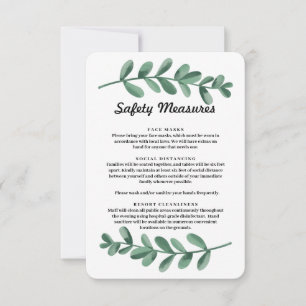 Watercolor Green Leaves Safety Measures Enclosure Announcement