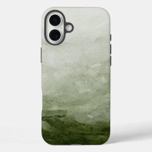 Watercolor Green Modern Christmas Pattern iPhone 16 Plus Case