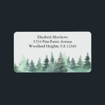 Watercolor Green Pine Forest Address Label<br><div class="desc">Return address label with watercolor forest scene of green pine trees. The template is set up for you to add your name and address in elegant typography.</div>