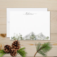Watercolor Green Pine Forest